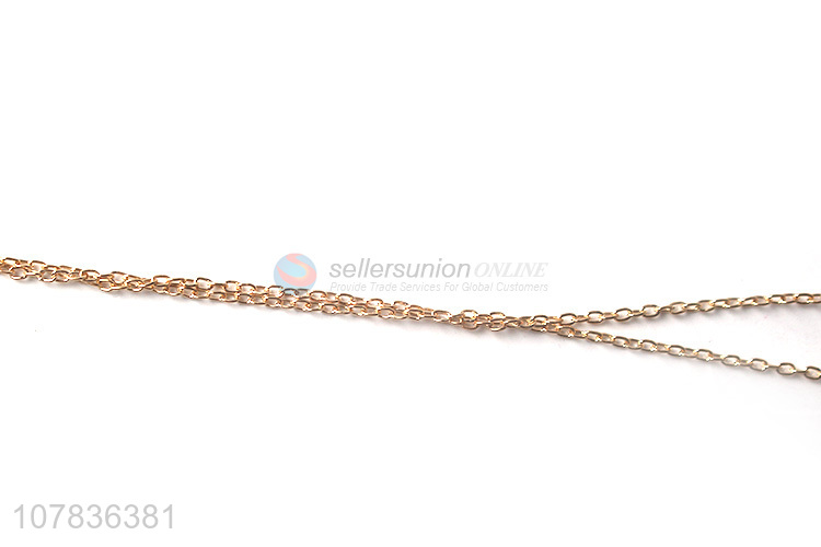 Low price rose gold stainless steel necklace wholesale