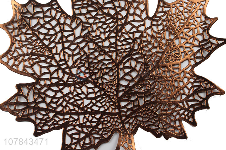 New creative brown maple leaf cup mat dining placemat