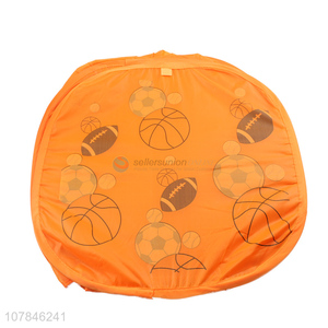 Yiwu wholesale orange printing storage basket dirty clothes hamper
