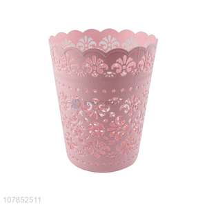 Best price household pink rubbish bin paper basket