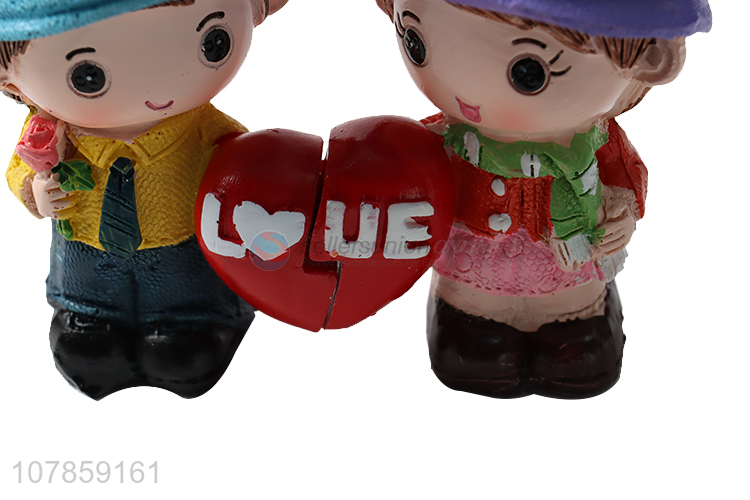Most popular kawaii resin couple doll craft home car ornaments