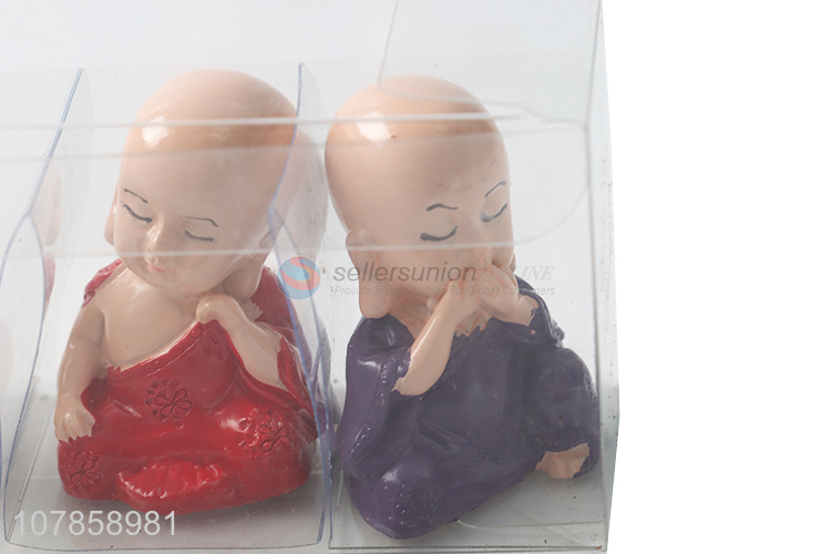 Online wholesale creative ornaments resin little monk statuettes