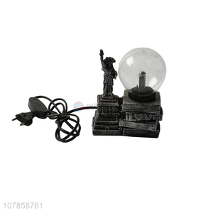 High quality art crafts resin Liberty statue static plasma ball lamp