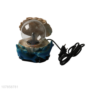 Hot sale novelty resin sea animal statue static plasma ball lamp