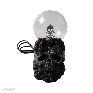 China products resin skull figurine static plasma ball lamp for gifts