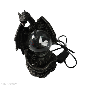 Wholesale resin dragon statuerine static plasma ball lamp Halloween gift