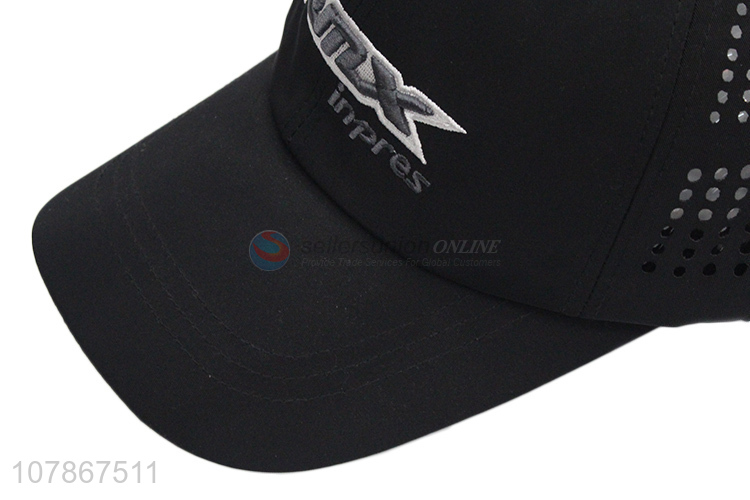 Creative mesh design black embroidery sports baseball cap