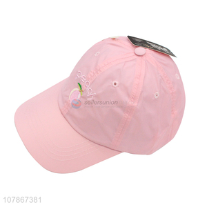 Good quality pink embroidery baseball cap kids sports cap wholesale