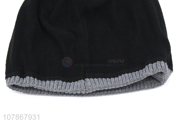 New arrival grey double-side knit hat woolen warm hat for men