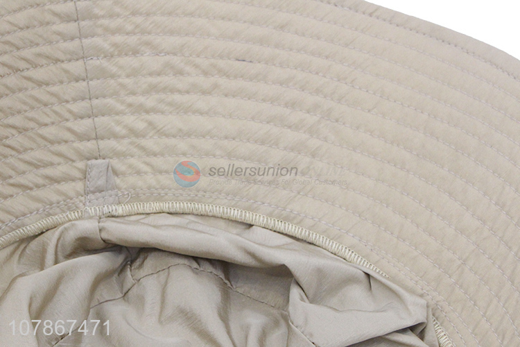 New arrival beige embroidered fisherman hat children outdoor sun hat