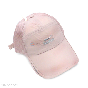 Hot sale pink mesh sunscreen sports baseball cap for ladies