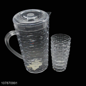Online wholesale household plastic water jug set with 4 cups