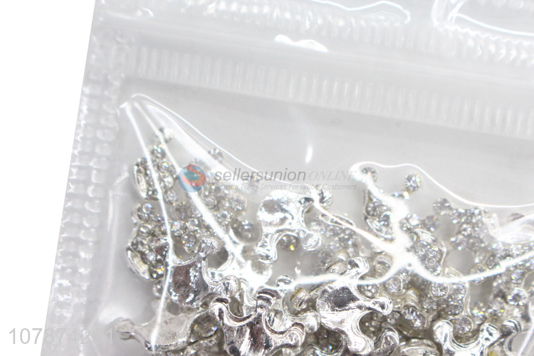 Hot Sale Silver Mini Metal Accessories Rhinestone Nail Art DIY Accessories