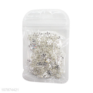 Good Price Silver Snowflake Nail Art Rhinestone Metal DIY Accessories