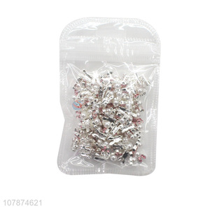 Wholesale Silver Cartoon Rabbit Nail Sticker Rhinestone Nail Art DIY Jewelry