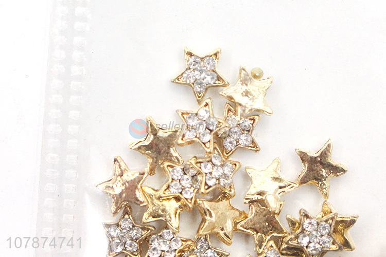 China Factory Wholesale Golden Nail Art Diamond Metal DIY Nail Decoration