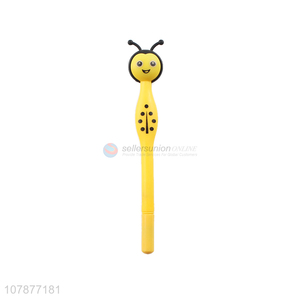 Good price yellow cartoon bee style writing pen for students