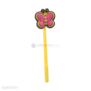 Good wholesale price yellow cartoon butterfly writing pen for students