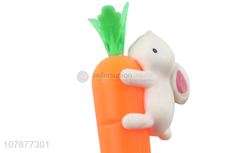 Hot selling orange cute carrot pen plastic student writing pen