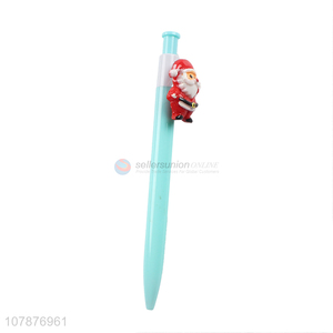 Hot selling blue plastic Santa writing ballpoint pen wholesale