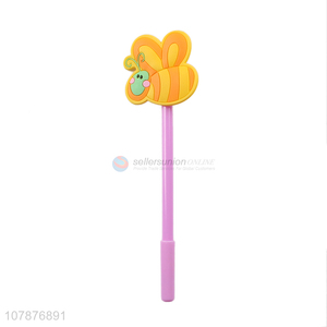 New Arrival Purple Cartoon Bee Plastic Office Sign Pen