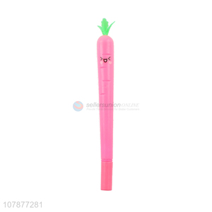 High quality pink creative carrot plastic signature pen