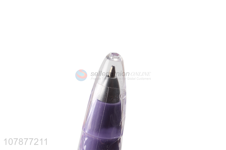 China factory purple cartoon cat head student writing pen wholesale