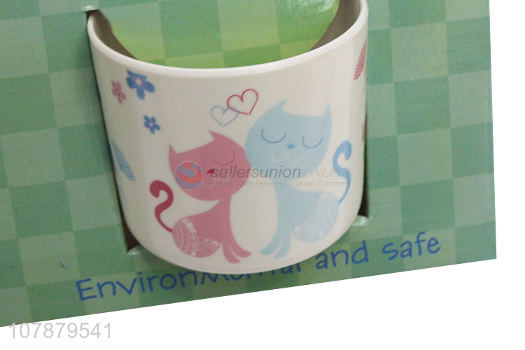 Custom logo kids girls dinnerware set melamine bowl spoon fork cup