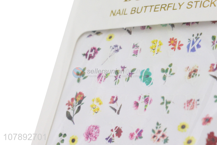 Most popular flower pattern mini paper nail art stickers wholesale