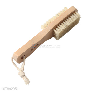 China products double-sided wooden handle bath body exfoliating brush