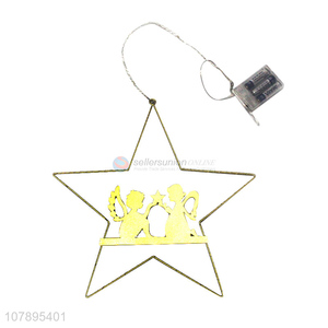 New arrival Christmas ornaments hanging metal art led Christmas lamp