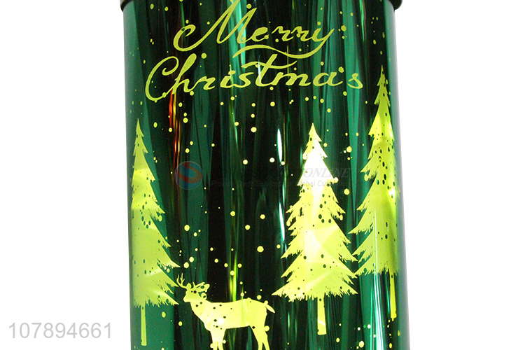 New product Christmas hanging ornaments cylindrical glass lantern night lamp