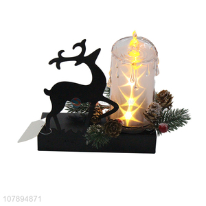 High quality Christmas metal art and craft flameless led candle for decor