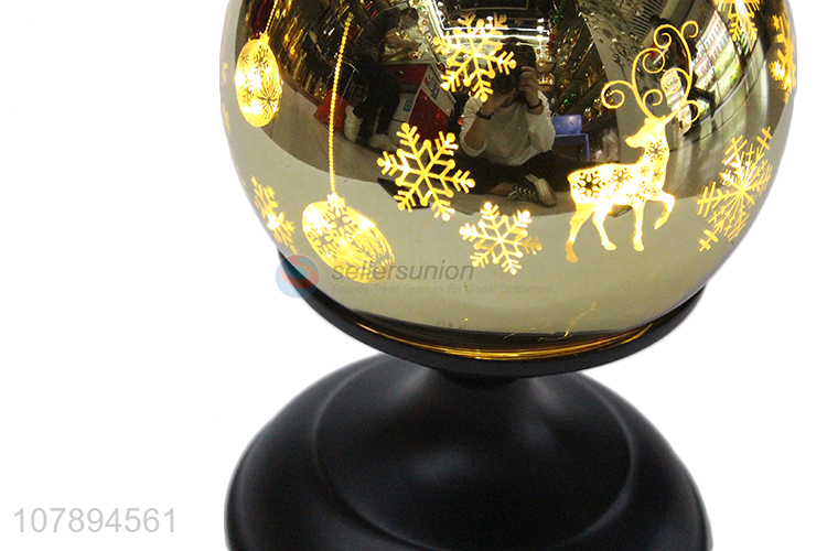 Factory supply Christmas reindeer pattern glass ball lamp for decor