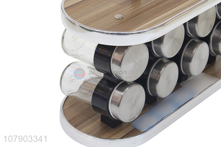 Best selling durable stainless steel spice rack with spice bottle set