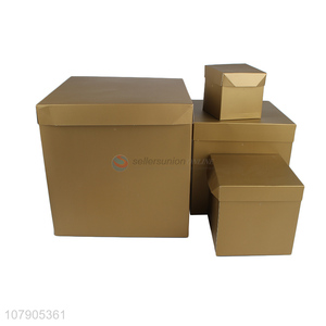 High quality golden simple gift box paper card folding box