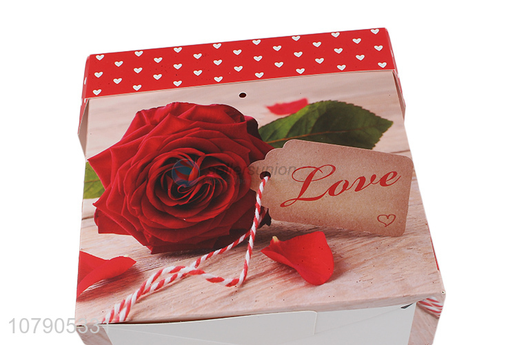 Yiwu wholesale printing rose holiday gift box folding box