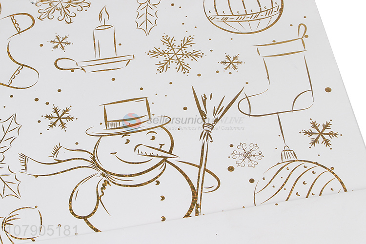 Yiwu Direct Sale White Christmas Day Paper Gift Tote Bag