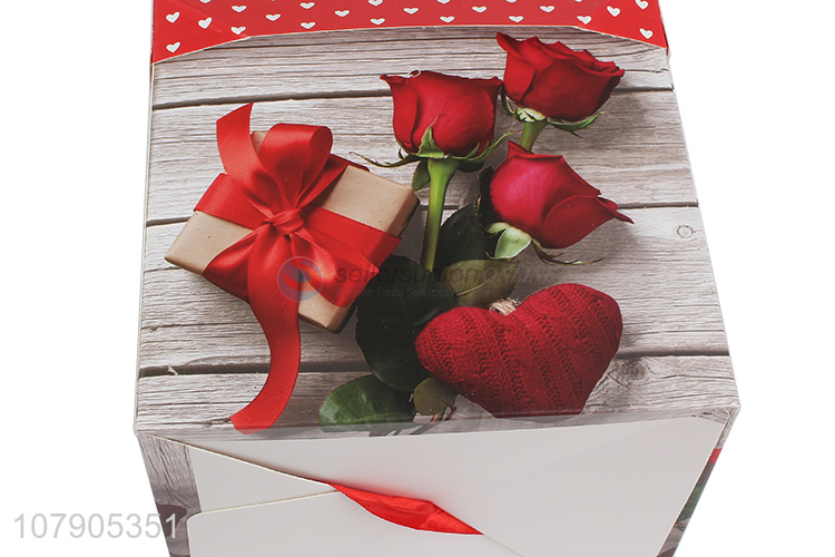 Wholesale red printing gift box paper card folding box