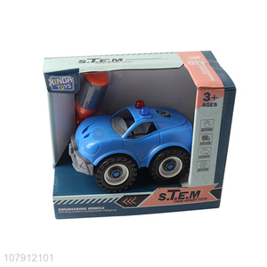 Online wholesale plastic toy vechicle assembled police car for children