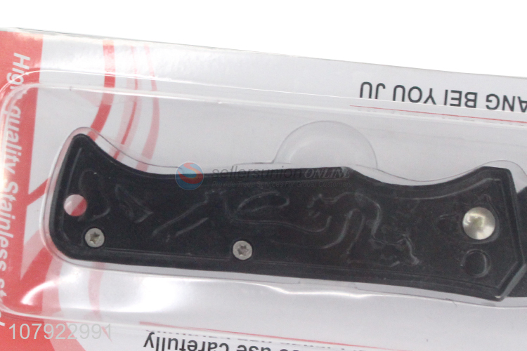 Factory wholesale black stainless steel knife portable fruit knife