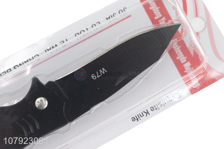 Yiwu wholesale black stainless steel multifunction folding knife
