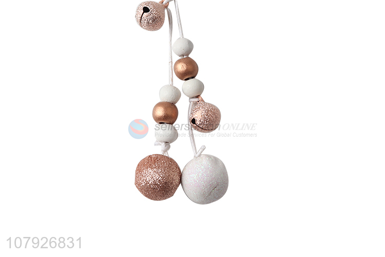 Hot selling Christmas tree decorations hanging metal bells with bowknot