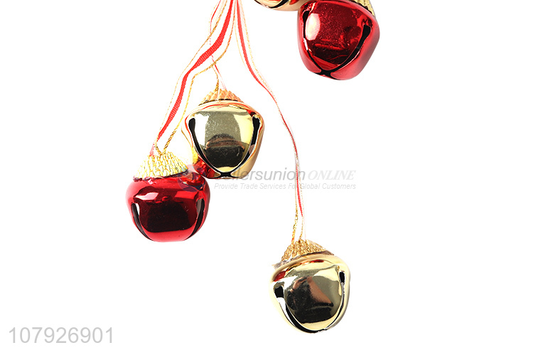 New product Xmas hanging decorations hanging colorful Christmas bell with wreath