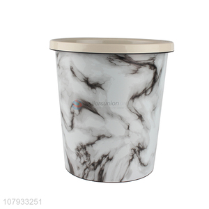 Creative grey imitation marble plastic trash can household toilet wastebasket