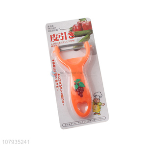 Custom Fruit Pattern Stainless Steel Fruit Peeler With Plastic Handle