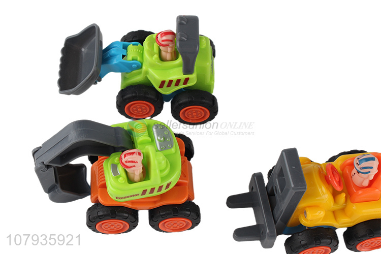 Top sale 12pieces plastic cartoon mini truck toys set for children gifts