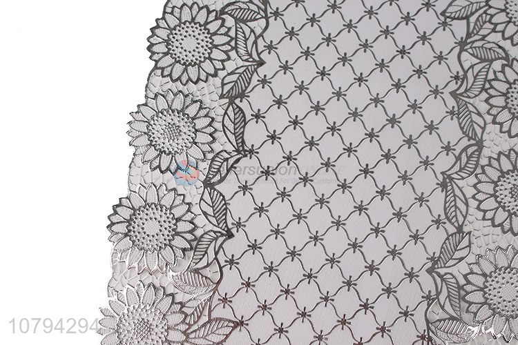 Best selling silver hollowed out pvc placemat plastic heat pad