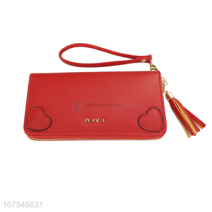 New arrival women red fashion long <em>wallet</em> with top quality