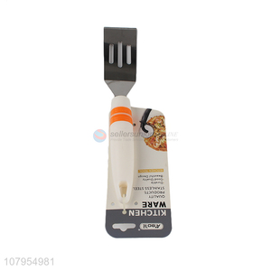 Low price plastic handle stainless steel fish turner spatula for kitchen